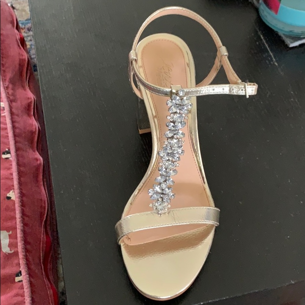 Raina Embellished T-Strap Evening Sandals